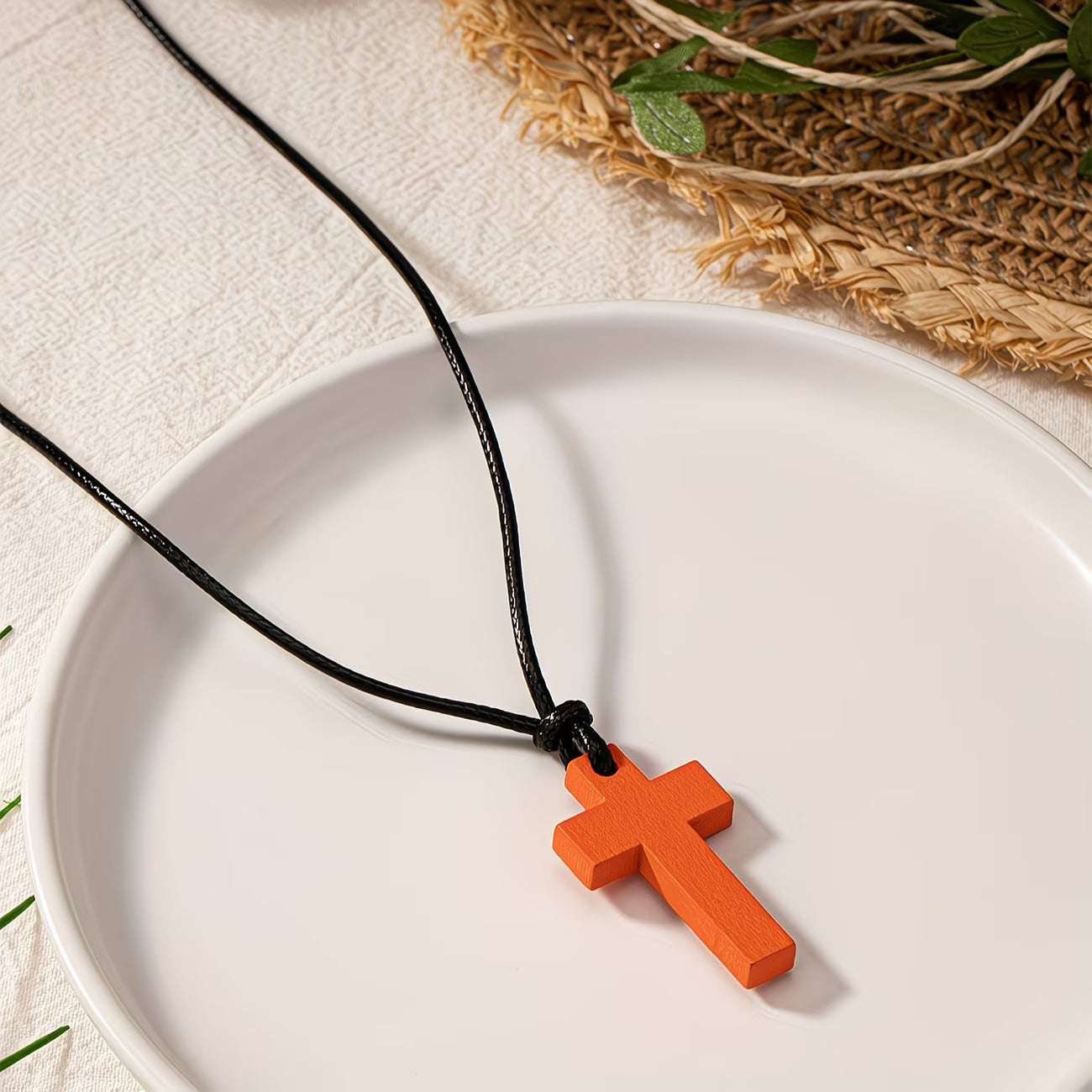 Worn By Faith™ Coloured Wooden Cross Necklace