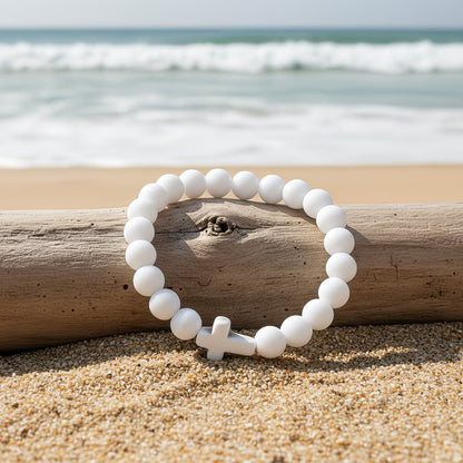 Worn By Faith™ Cross Bead Bracelet