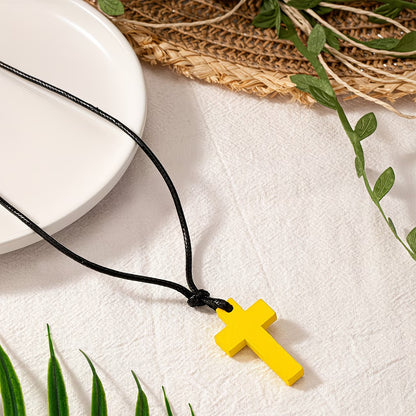 Worn By Faith™ Coloured Wooden Cross Necklace