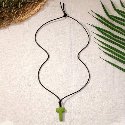 Worn By Faith™ Coloured Wooden Cross Necklace
