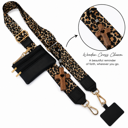 Worn By Faith™ Leopard Print Crossbody Strap